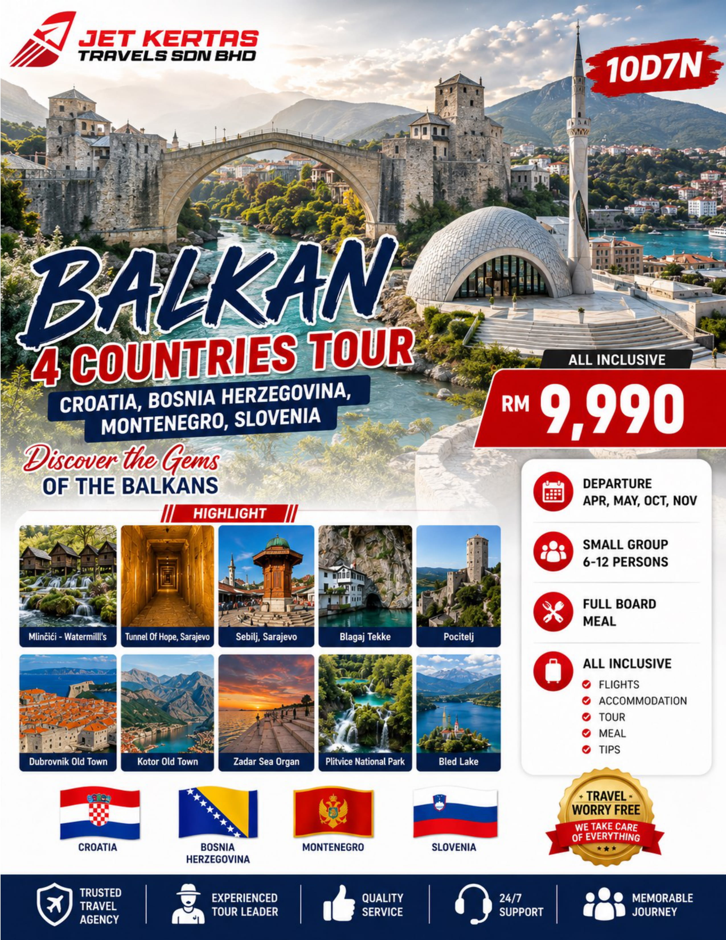 Balkan 4 Countries Tour 10D7N
