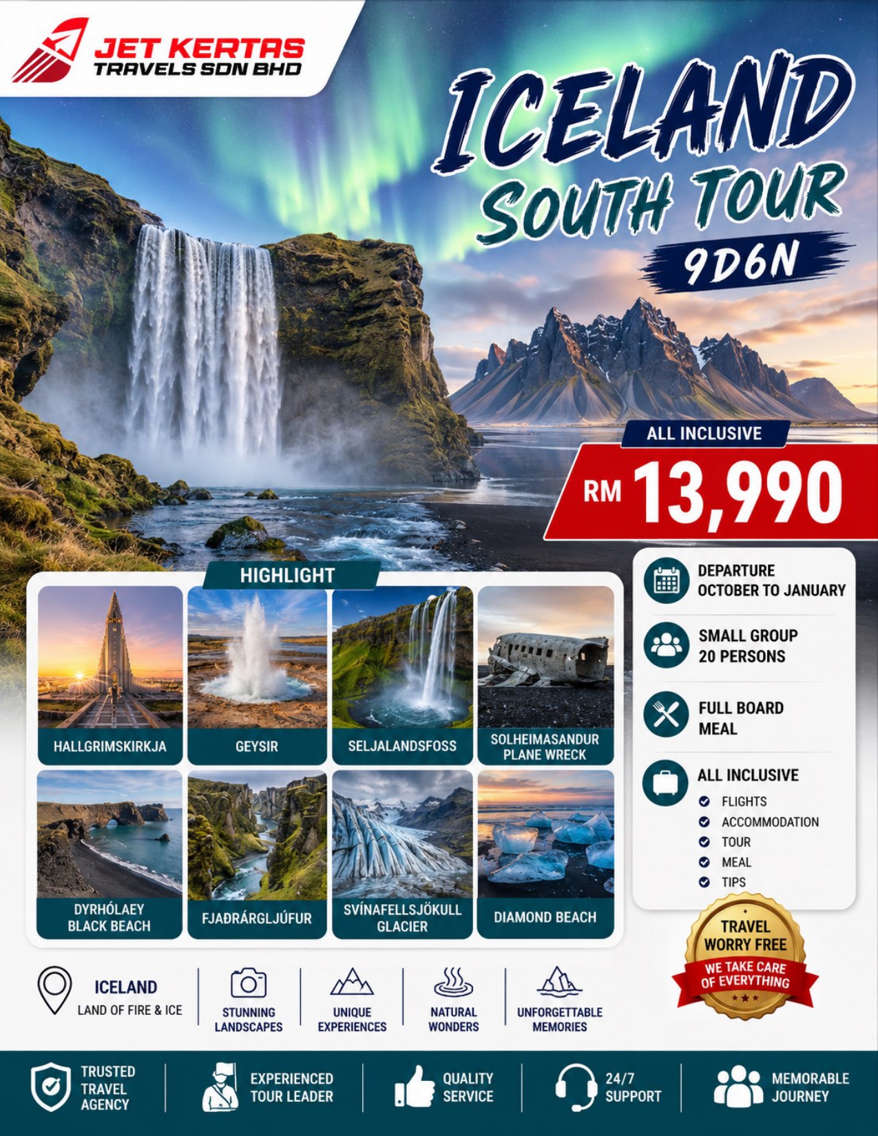 Iceland South Package 9D6N